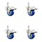 Service Caster 3 Inch 316SS Blue Polyurethane Wheel Swivel 1/2 Inch Stem Caster Set Lock Brake SS316TSTTL20S314-PPUB-BLUE-121315-4 - alternate 1